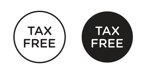Tax free icon symbol. Classic flat and linr style