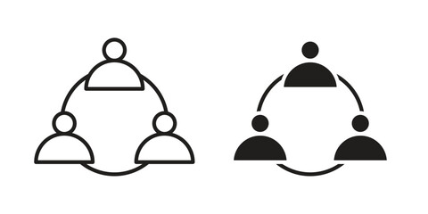Teamwork icon symbol. Classic flat and linr style