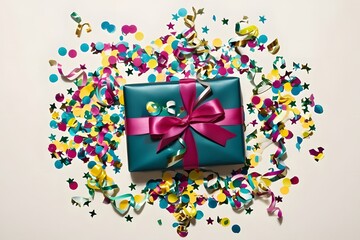 Gift with confetti fun