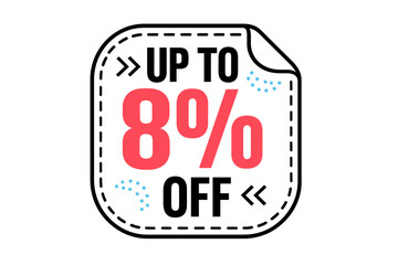 Eight percent off promotional banner for marketing and commercial advertisements