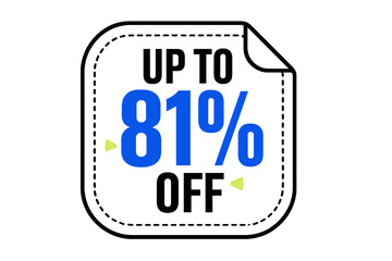 Up to eighty-one percent off discount sale sticker label badge promotion design element