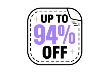 Marketing badge design highlighting a ninety-four percent discount promotion