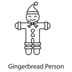 Gingerbread Person Icon. Vector Design