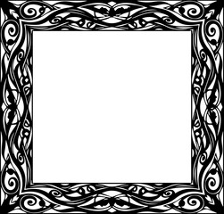 Elegant swirling frame with ornate details for impactful designs, invitations, or presentations, perfect for creative projects and adding a touch of sophistication