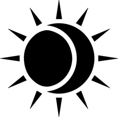 Stunning sun and moon icon evoking balance and nature, originally a scalable vector graphic for logo design and celestial themes, dynamic and eye catching