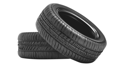 Two Car Tires on White Background automobile vehicle