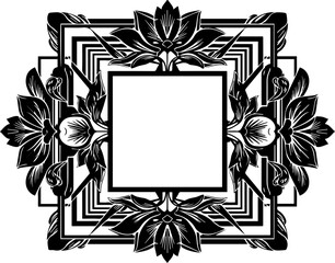 Elegant floral frame perfect for invitations, logos, or decorative designs, a modern graphic element with classic appeal, originally a scalable vector.