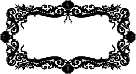 Elegant ornate frame for invitations, announcements, or certificates with classic baroque design, perfect for adding a touch of sophistication and luxury