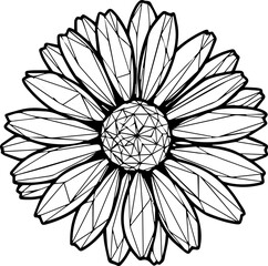 Elegant daisy bloom with delicate line art details, perfect for minimalist designs and botanical themes, this flower brings natural beauty and charm