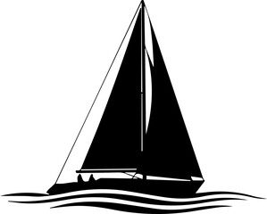 Sailing adventure awaits with this sleek sailboat gliding across the water, perfect for summer vacation vibes and nautical themes in your next project