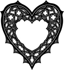 Intricate gothic heart design with vintage flair, perfect for romantic themes, tattoo designs, or elegant invitations originally a scalable vector graphic
