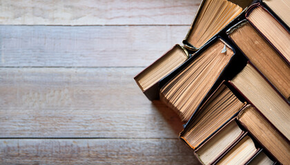 Old books arranged highlighting their historical significance. Neatly arranged representing a collection of wisdom