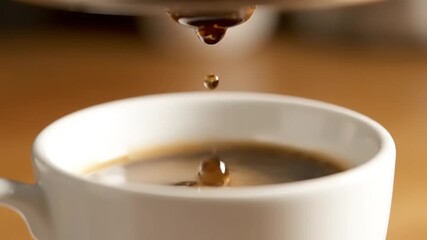 Coffee Brewing Process A CloseUp of Freshly Brewed Coffee Dripping.