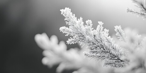 A close-up view of snow on tree branches