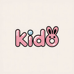 Cute pink bunny logo for kids brand
