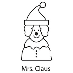 Mrs. Claus Icon. Vector Design