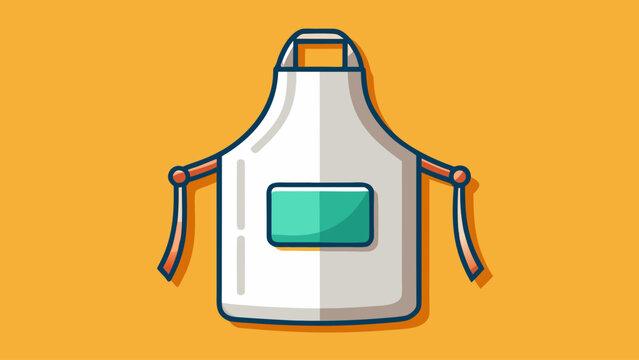 White empty apron with neck strap laid flat in top-view composition on a plain background. Ideal template for merchandise design, logo placement, kitchenwear branding, or promotional visuals