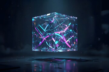 Crystal cube abstract