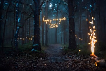 New year forest night