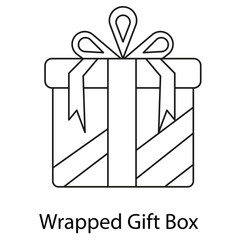 Wrapped Gift Box Icon. Vector Design