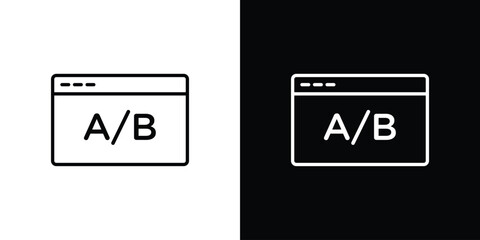 A B testing icon line drawing clipart symbol. Vector illustration © Zrobac