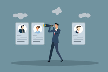 Talent Scouting Recruitment Search Target Audience Identification | Business Focus Concept Vector Illustration
