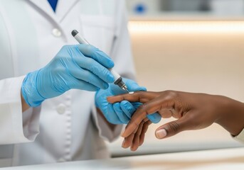 Closeup of a healthcare professional drawing blood from a patients arm using a syringe during a medical procedure or blood test