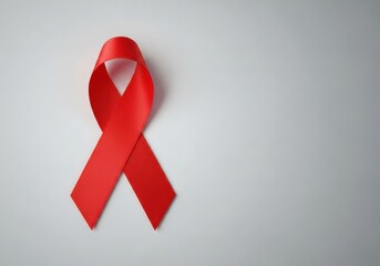 Closeup of a gloved hand holding a blood sample tube labeled for hiv test in a brightly lit medical laboratory setting with microscopes in background