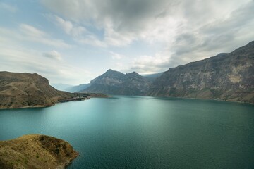 Obraz premium Great nature Mountain Incredible summer landscape on lake.