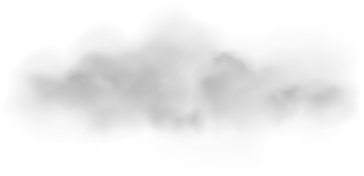 Dynamic black fine smoke illustration Black Smog Black fog smoke Grey smoke puff, white background and studio with no people with fog in the air. Transparency only in vector PNG format. Realistic