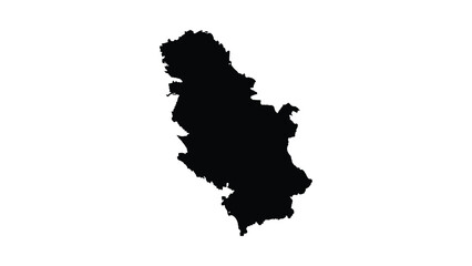 Serbia country silhouette isolated on white background for maps and design