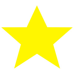 Yellow Star Icon PNG, isolated on transparent background. A bold and simple design representing achievement, success, and rating, ideal for digital and creative projects.