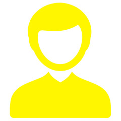 Yellow Silhouette of a Person Icon PNG, isolated on transparent background. A minimalist design representing a person, perfect for user profile, social media, and digital applications.