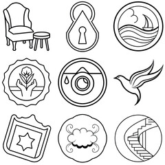 Simple centrally aligned chair emblem design