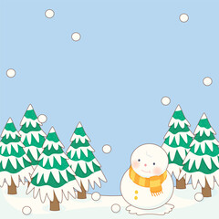 snowman winter forest background 1
