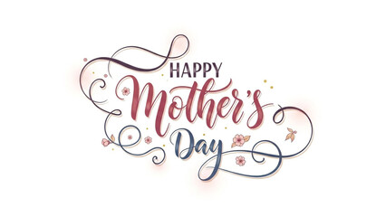 Happy mother's day card design with floral decoration and elegant typography