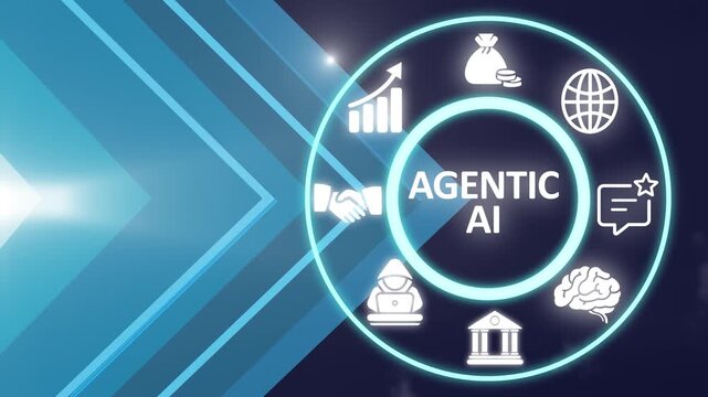 Agentic AI is the technology that powers AI agents so they can act autonomously without human oversight. Showing Agentic AI icons on virtual screen.