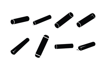 Chalk and Crayon Silhouette Icons Set