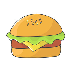vector illustration of cheese burger