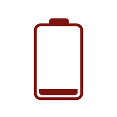 Low Battery Icon – Red Empty Power Indicator Symbol