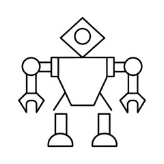 Illustration of a simple line art robot design