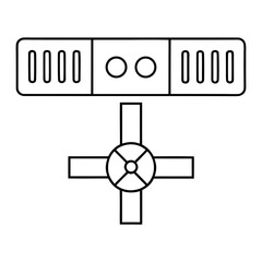 Outline illustration of a valve with vents above
