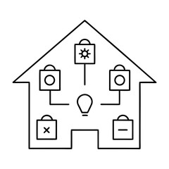 Smart home automation system control panel outline