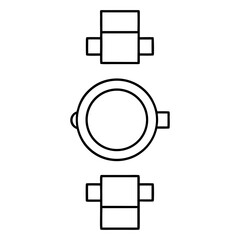 Diagram featuring geometric shapes and connections