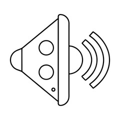 Illustration of a speaker with sound waves outline