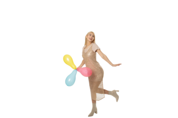 Girl Dancing with Balloons