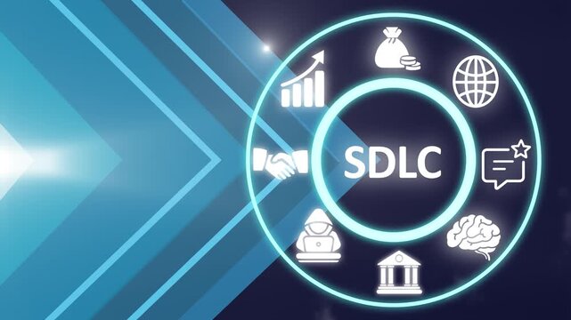 SDLC Software Development Lifecycle concept. Business technology, internet and network concept. motion graphics. 4K