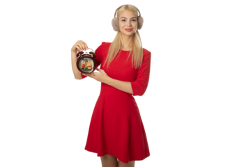 Girl Holding Alarm Clock