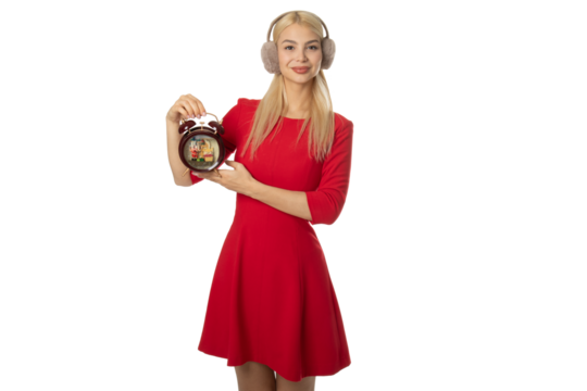 Girl Holding Alarm Clock