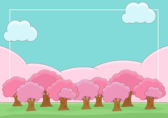 fresh pink spring nature frame 2